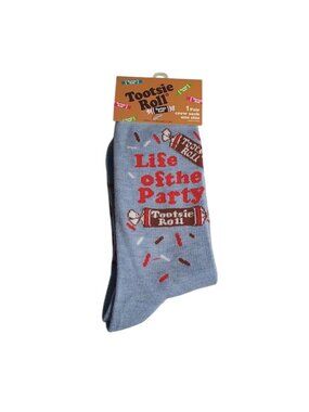 Tootsie Roll Crew Socks Life Of Party Blue Sprinkles Fun Novelty One Size Unisex